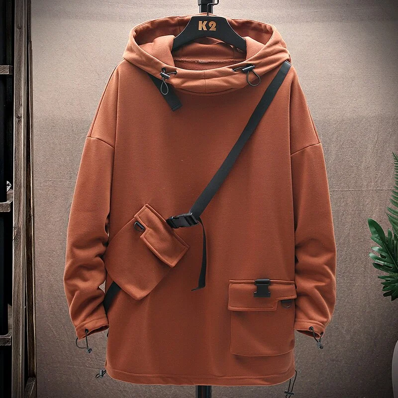 Men Ribben Hoodies Mens Hip Hop Pullover Hoodies Streetwear Casual Fashion Clothes Cool Japan Style Hip Hop Casual Sweatshirts