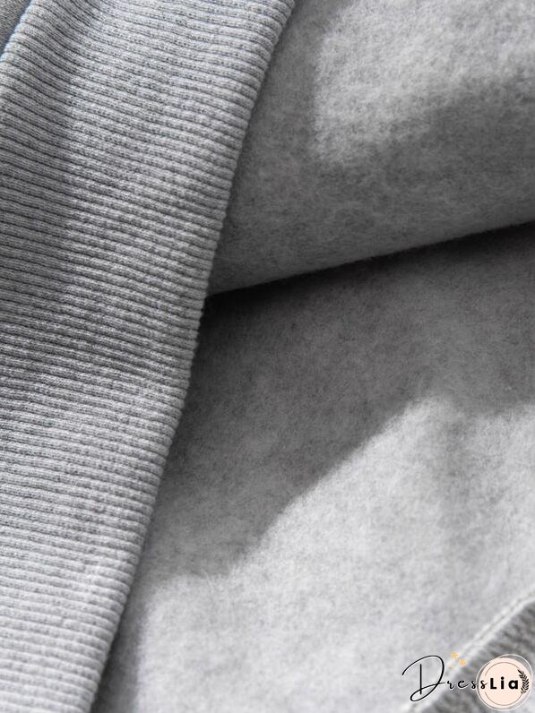 Kangaroo Pocket Drawstring Hoodie for Women