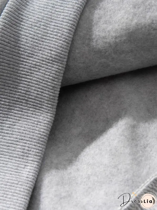 Kangaroo Pocket Drawstring Hoodie for Women