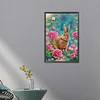 (40*60cm)Flowers Rabbit - Round AB Drill Diamond Painting