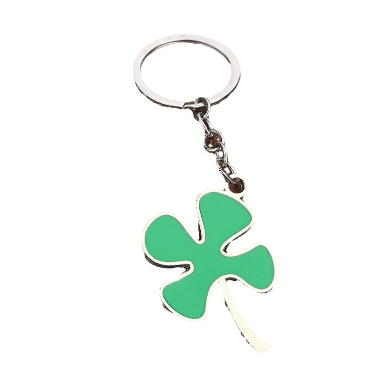 Lucky Four-leaf Clover Keychain Large Green Leaf Creative Gift Pendant Key Ring Car Key Chain
