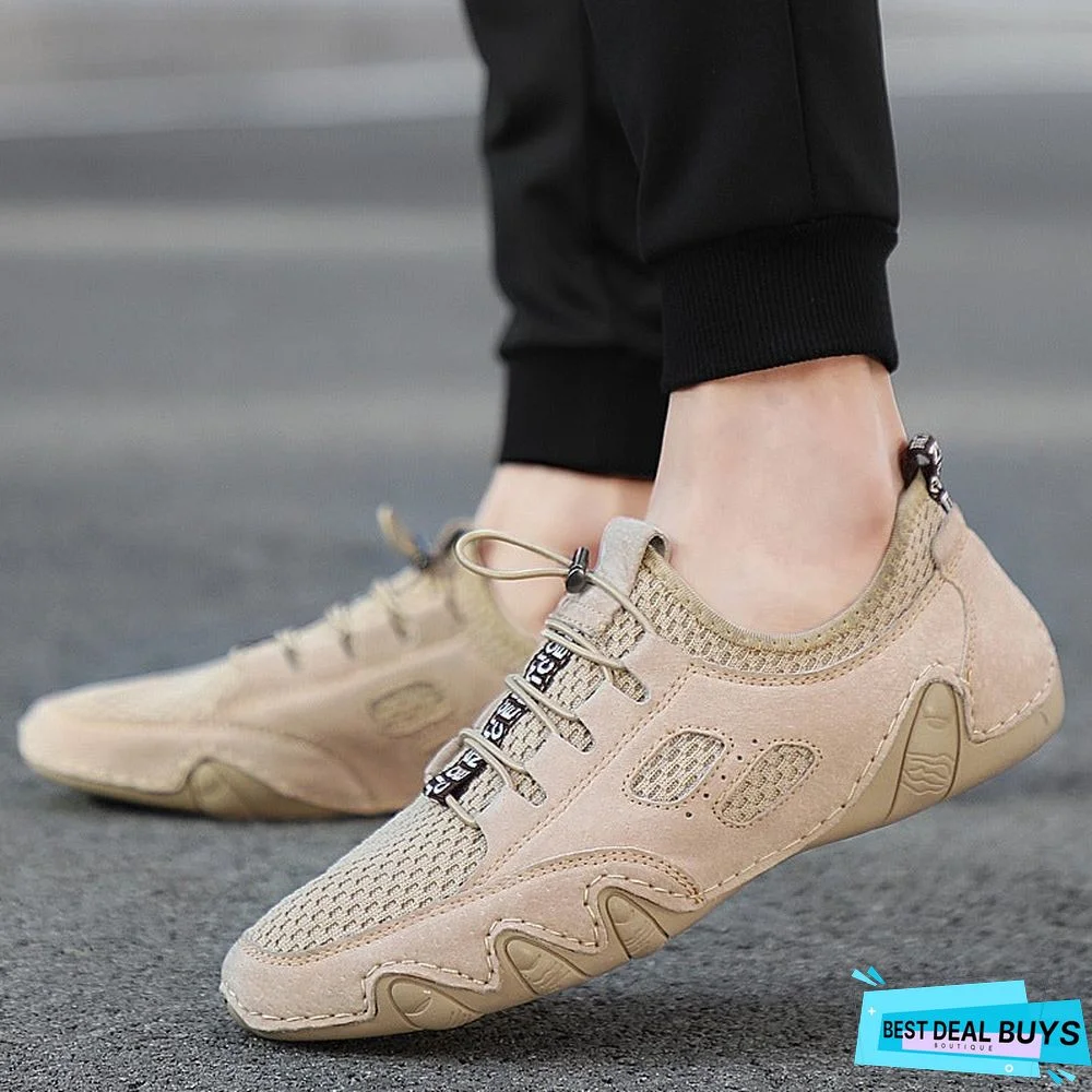 Men's Leather Driving Shoes Casual Comfort Loafer Moccasin Gray 10