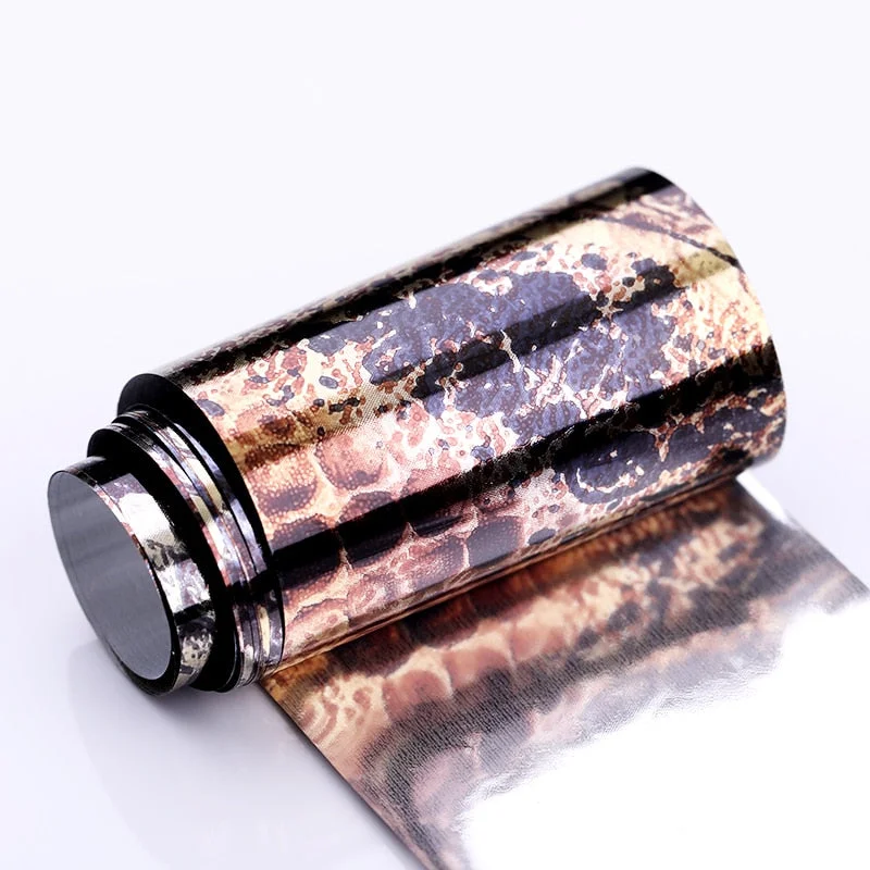 10Pcs/Set Colorful Nail Foil Stickers Mirror iridescent Effect Stickers Nail Art Transfer Foils Manicures Slider Decorations