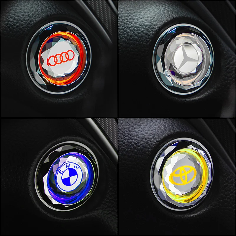 Car one-touch start crystal button (with car logo)