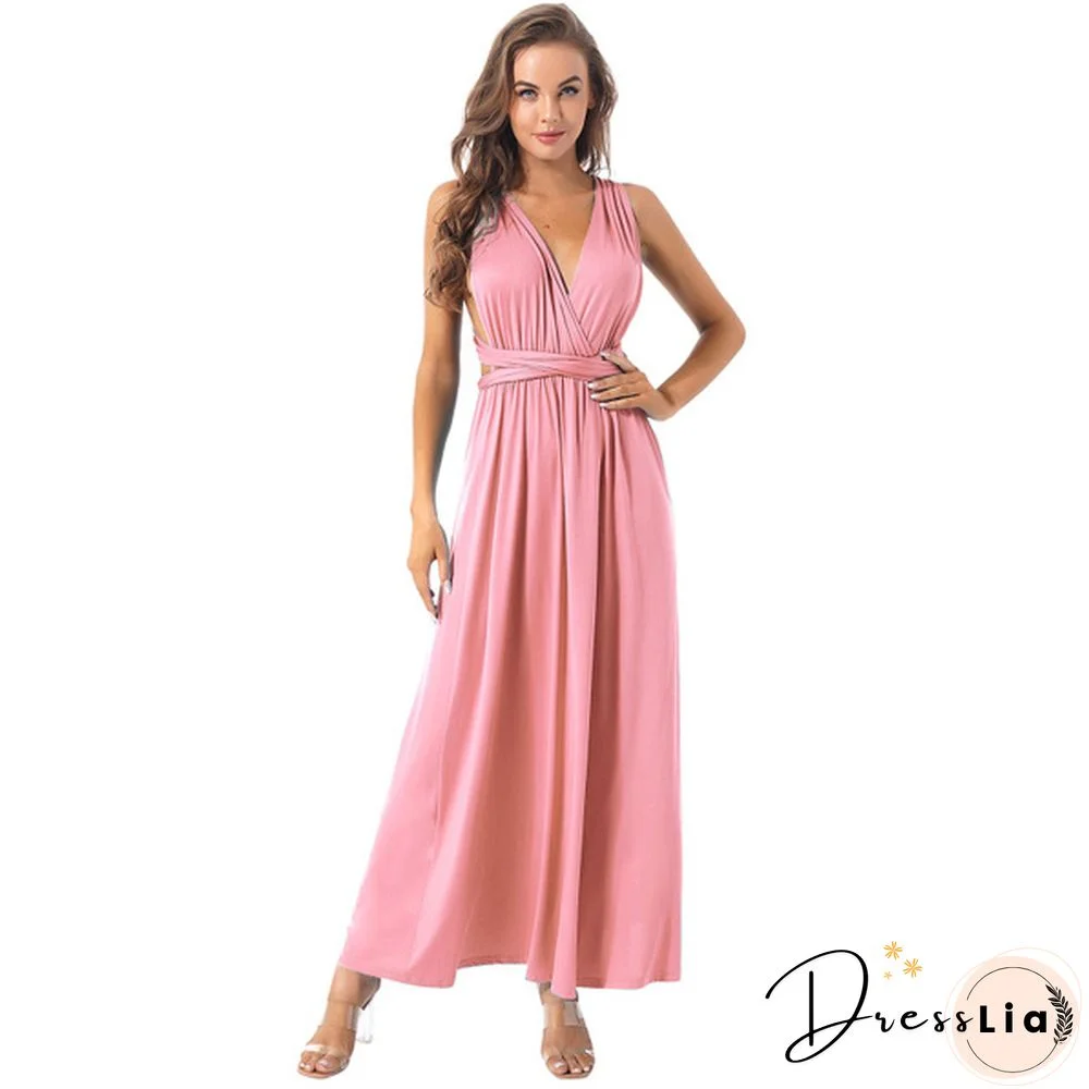 Women's Chic Wrap Maxi Dress Multi Way Wear Party Wedding Bridesmaid Dresses Evening Cocktail Long Prom Gown