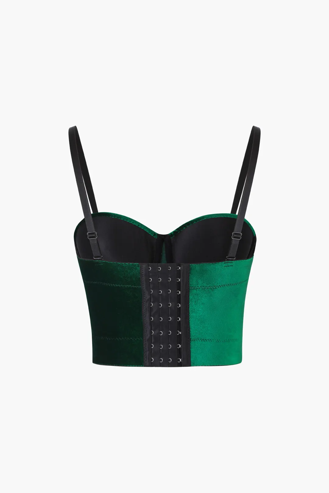 Brownm Color Vintage Velvet Bustier Cami Top
