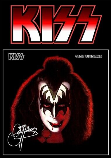 KISS - SIGNED LP COVER - GENE SIMMONS SOLO ALBUM - Photo Poster painting POSTER INSERT