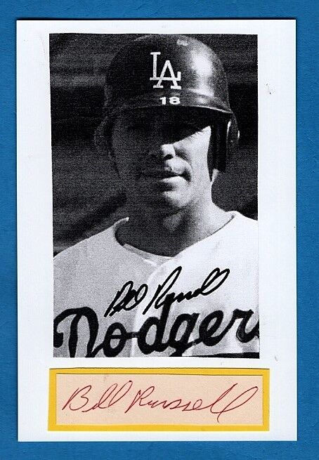 BILL RUSSELL-LOS ANGELES DODGERS AUTOGRAPHED LETTER CUT W/Photo Poster painting