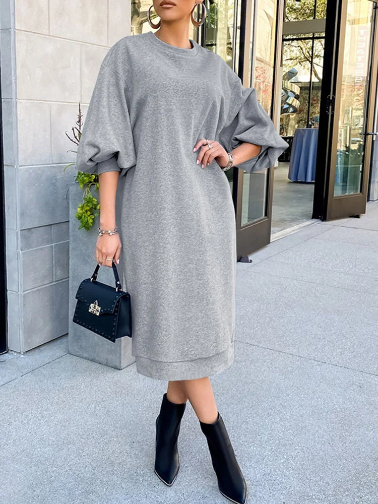 Large size long-sleeved women's sweater SKUI30714 QueenFunky