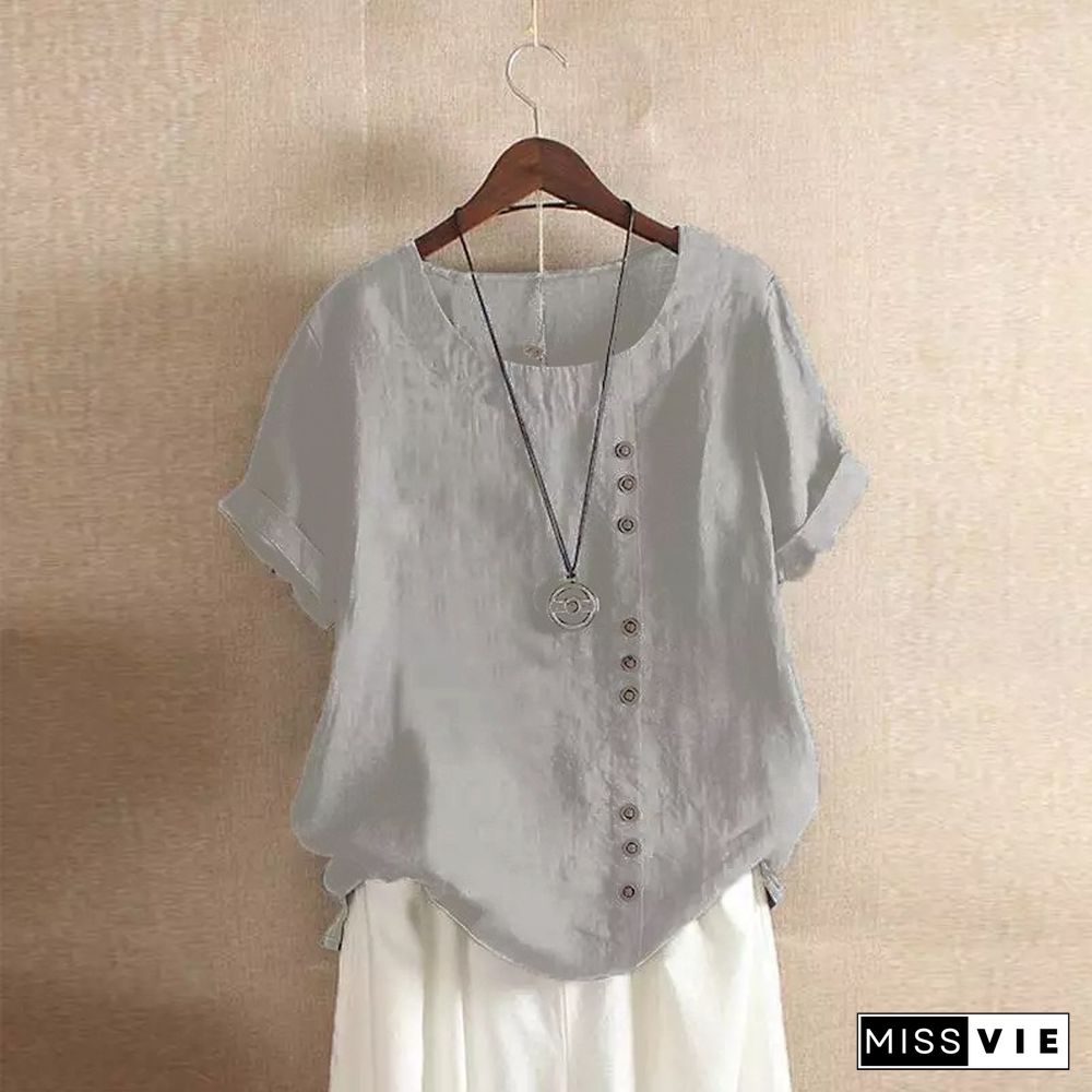 New Summer Oversize T-Shirt Large Casual Loose Cotton Linen Short Sleeve Pullover Tops Shirts For Women Woman Tshirts Clothes