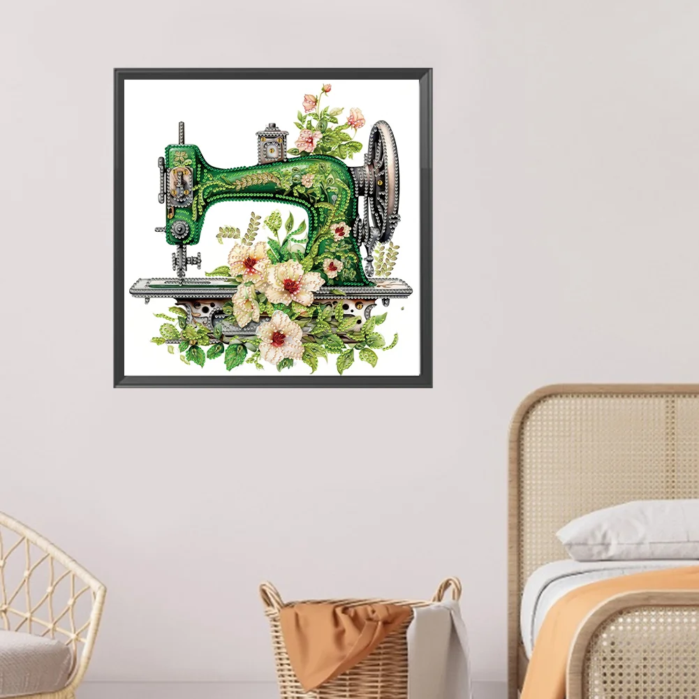 Diamond Painting - Partial Special Shaped Drill - Sewing Machine(Canvas|30*30cm)