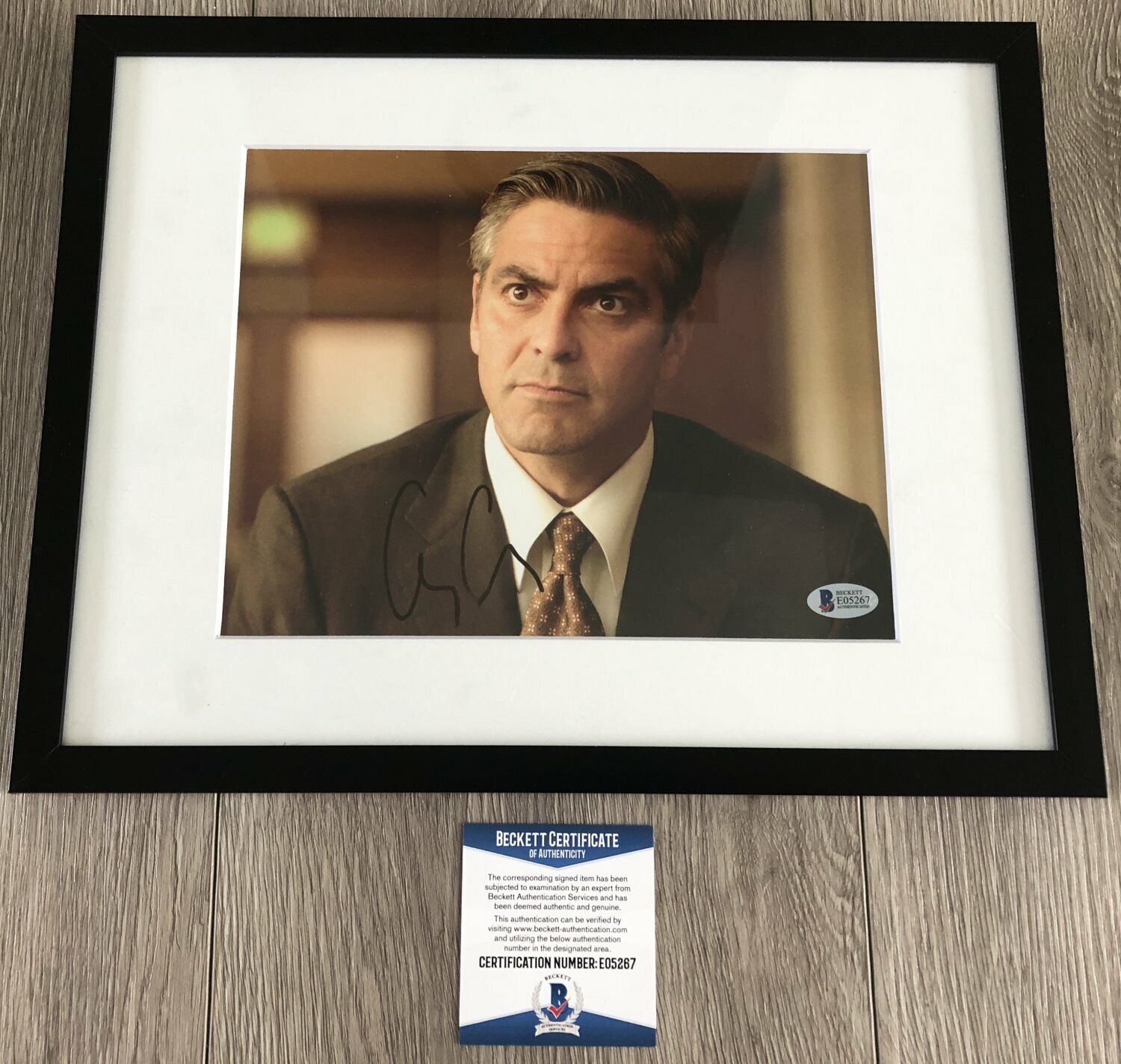 GEORGE CLOONEY SIGNED INTOLERABLE CRUELTY FRAMED & MATTED Photo Poster painting BAS BECKETT COA