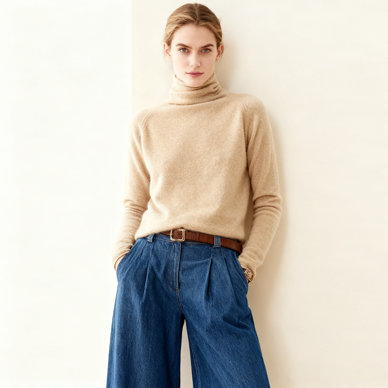 100 Cashmere Turtleneck Sweater For Women REAL SILK LIFE