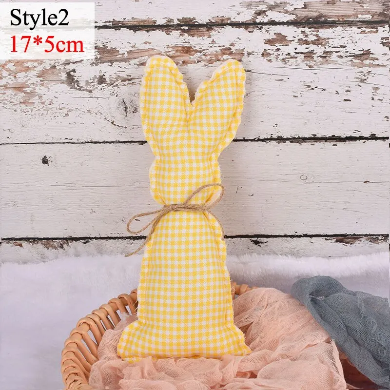 Easter Rabbit Pink Yellow Ornament Cute Cloth Bunny Doll for Spring Easter Home Party Decoration Kids Gift DIY Crafts Supplies