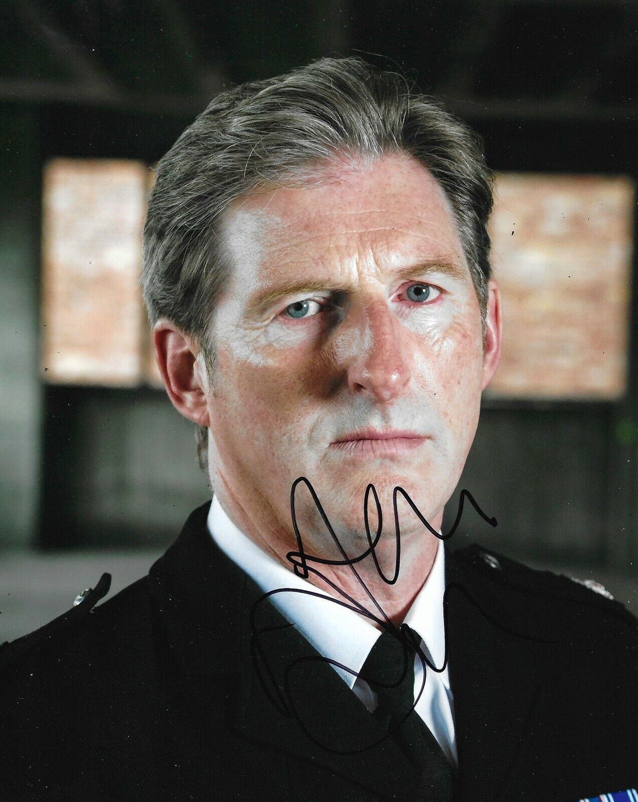 Adrian Dunbar Signed Line Of Duty 10x8 Photo Poster painting AFTAL