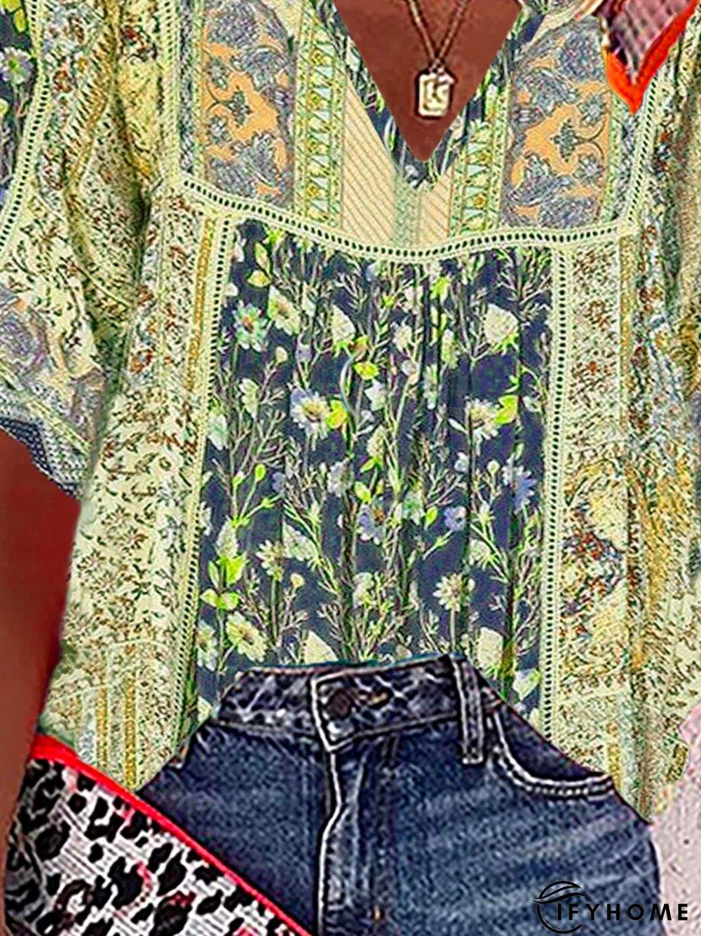 Boho Casual Half Sleeve Floral Blouse | IFYHOME