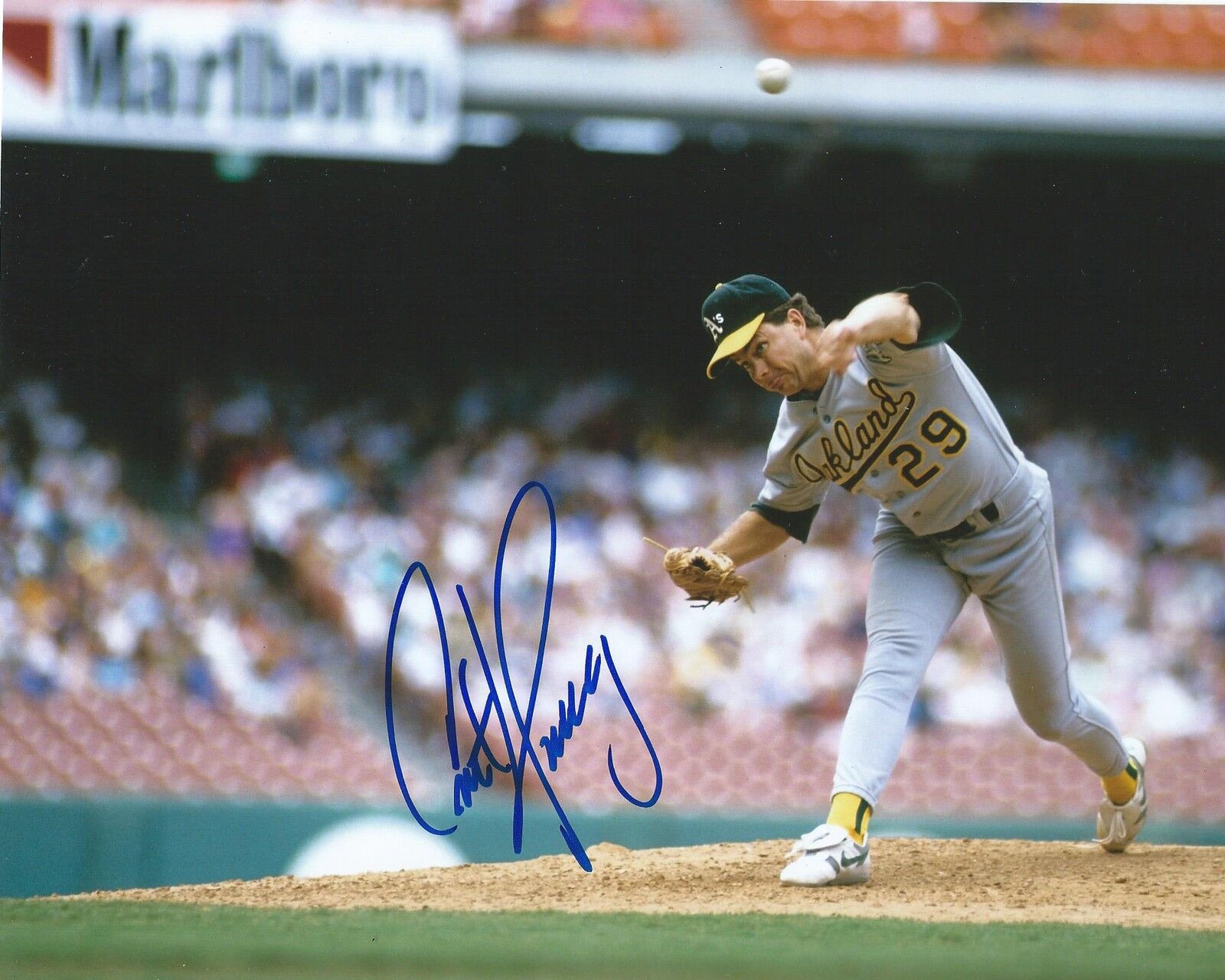 **GFA Oakland Athletics *CURT YOUNG* Signed 8x10 Photo Poster painting COA**