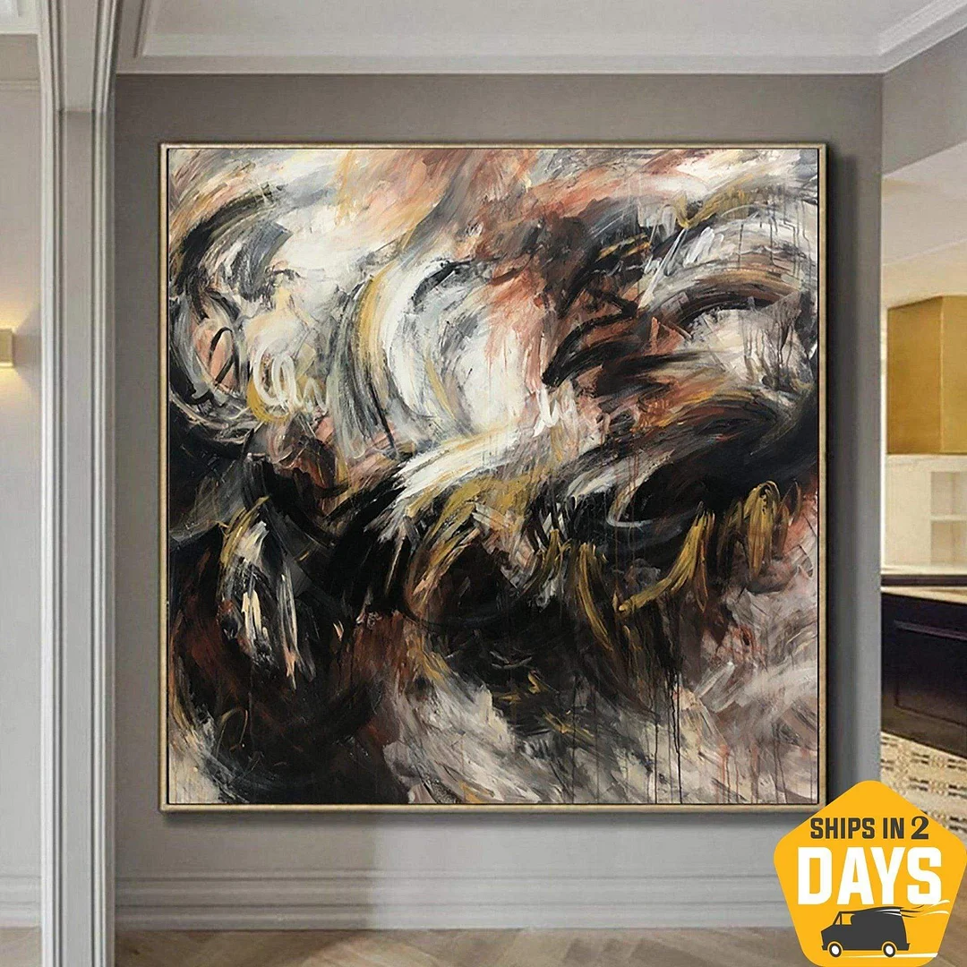 Large Abstract Oil Painting Brush Strokes Art Colorful Wall Art Contemporary Art Abstract Expressionism Painting Luxury Wall Art | MAGIC FEATHERS