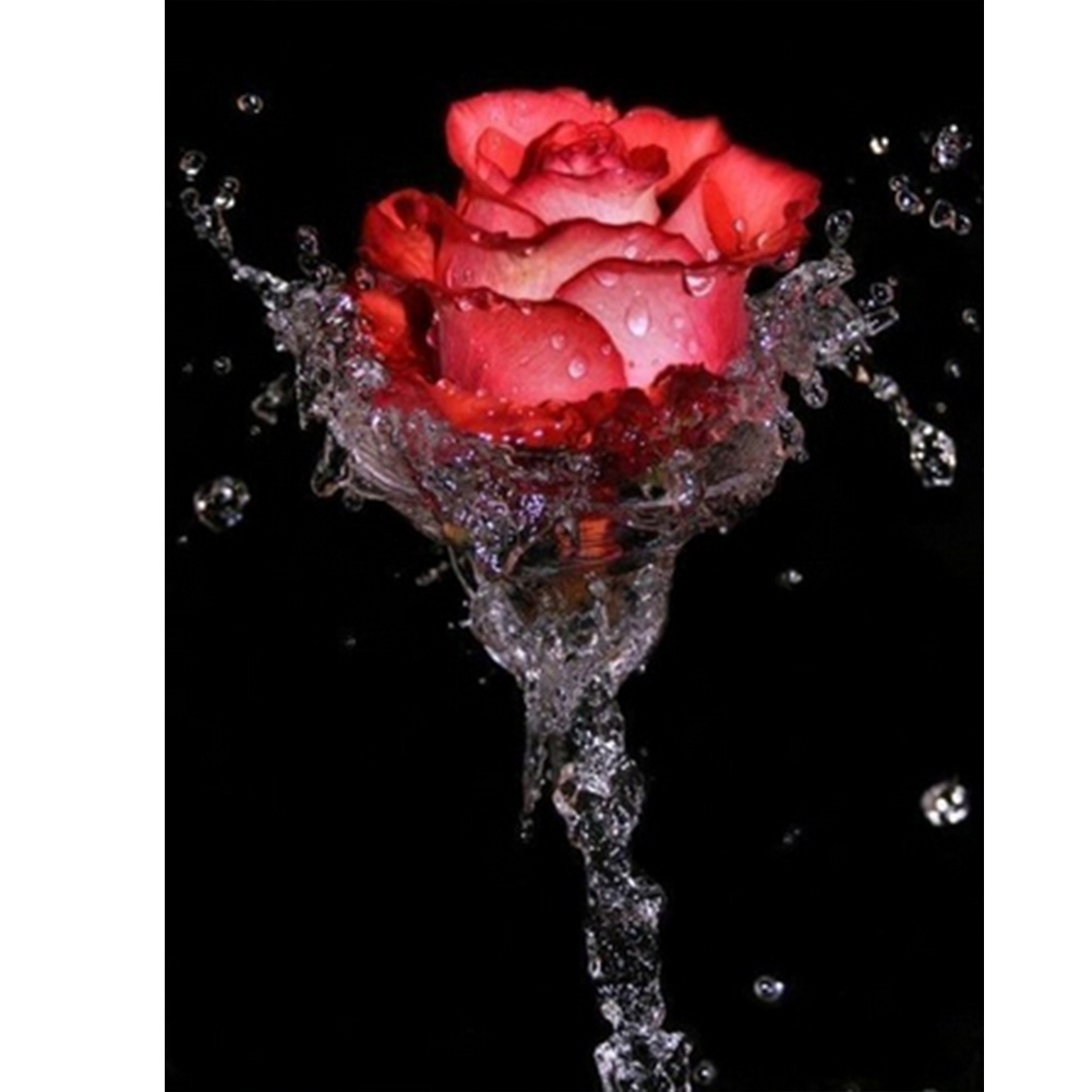 

30*40CM - Round Drill Diamond Painting - Red Rose, 501 Original