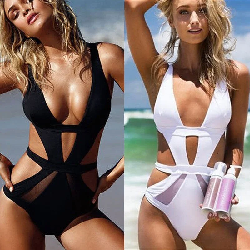 Sexy Women   Summer Padded Bra Bandage Hollow Out Swimsuit Push-up Monokini Swimwear Bather Suit Swimming Suit Beachwear