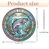 Diamond Painting Single-Sided Acrylic Born to Fish Pendant for Home Wall Door and Window Decoration