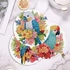 4PCS Diamond Painted Acrylic Parrot Placemats Insulated Dish Mats Comes with Mats