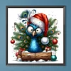 Peinture diamant de Noël paon-perce-rond-30*30cm