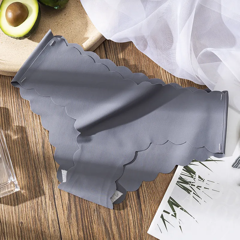 Billionm Women's Seamless Panties Slip Silk Satin Underwear Woman Ruffle Female Underpants Lady Briefs Girls Smooth Plain Panty