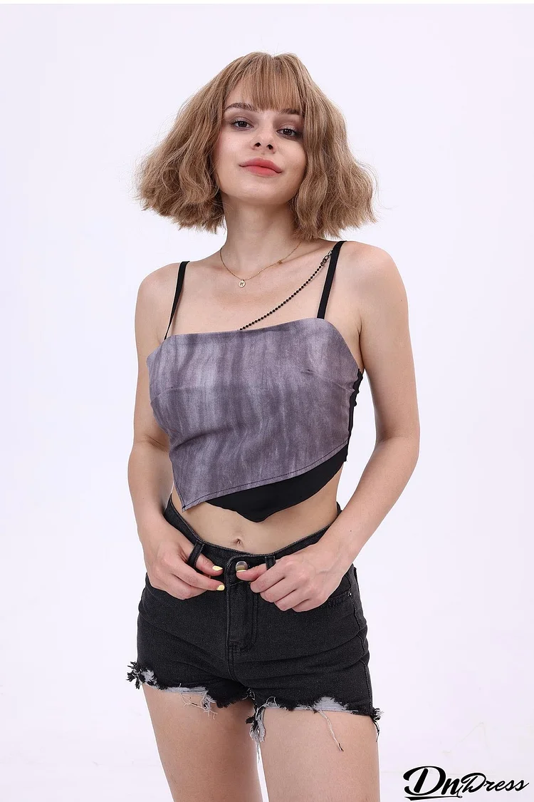 Chain Irregular Tube Top