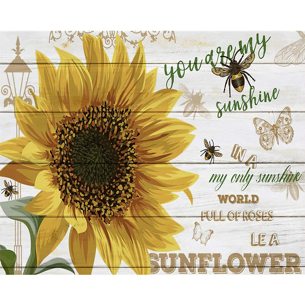 

English Sunflower - Round Drill Diamond Painting - 50*40CM, 501 Original