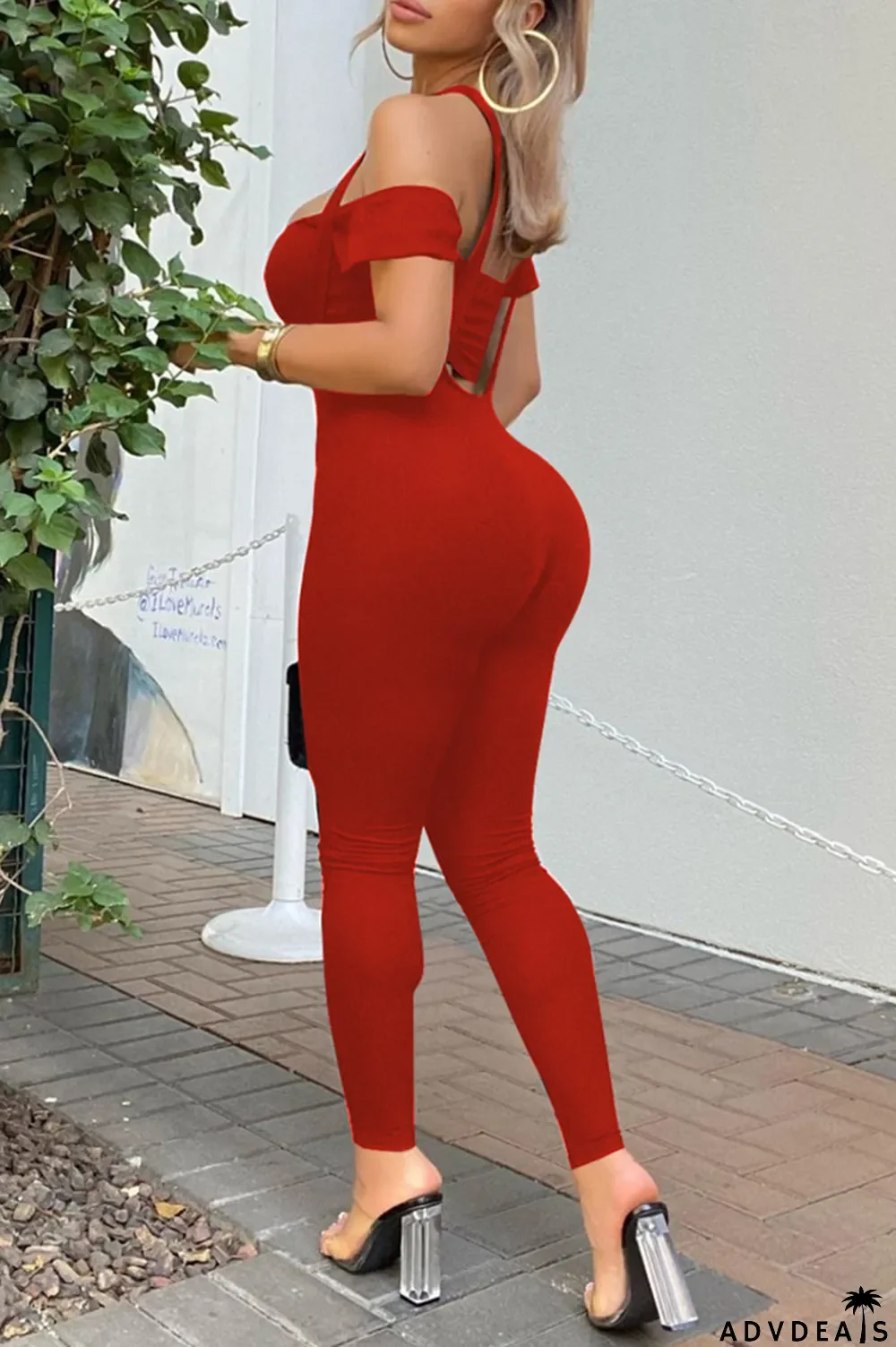 Royal Blue Sexy Casual Solid Backless Off the Shoulder Short Sleeve Two Pieces