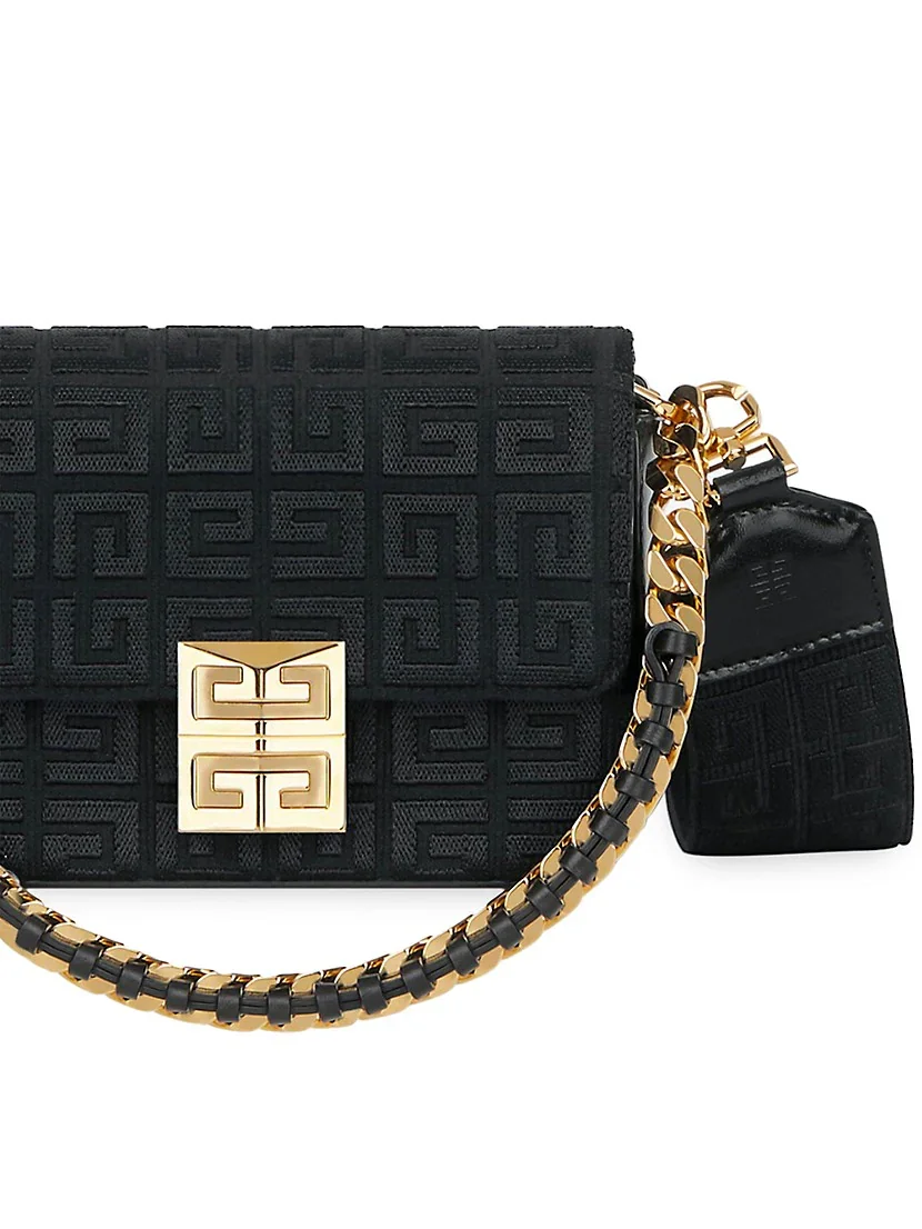 Givenchy Woven Chain Logo Crossbody Bag-Black