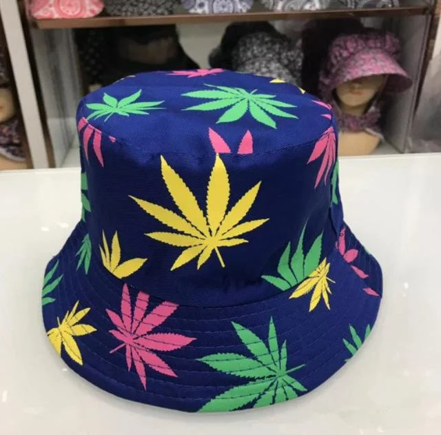 Maple Leaf Panama Bucket Hat Women Men Hip Hop Cap Couple Summer Cotton Fishing Hat Sun Flat Top Fisherman Hats Caps Boonie Gift