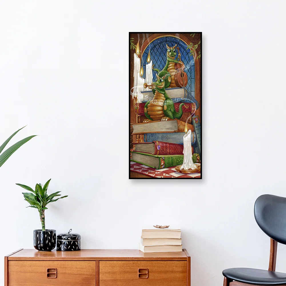 Diamond Painting - Full Round Drill - Cartoon Dinosaur(40*80cm)