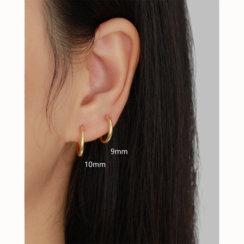 1 Pair 925 Sterling Silver Geometric Hoop Earrings