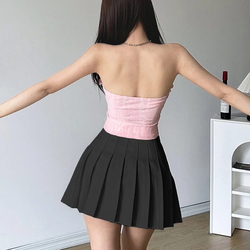 Churchf Spring 2024 New Women's Chic Sexy Bow Bow Tight Love Lotus Leaf Side Vest