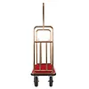 [US Local Warehouse] Hotel Luggage Cart 39Lx19Wx68H Inch Bellman Cart with 881lb Load Capacity 8-inch Silent Rubber Casters Carpet Deck Bumper Rails Hotel Service Trolley for Commercial Use Condos Resorts