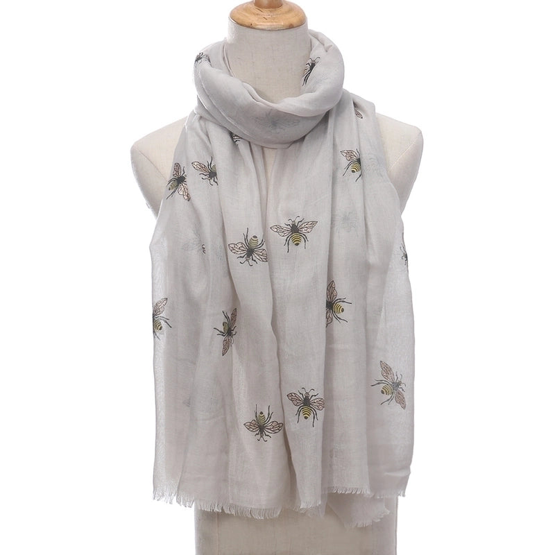 Women’s Sweet Bee Polyester Printing Shawls