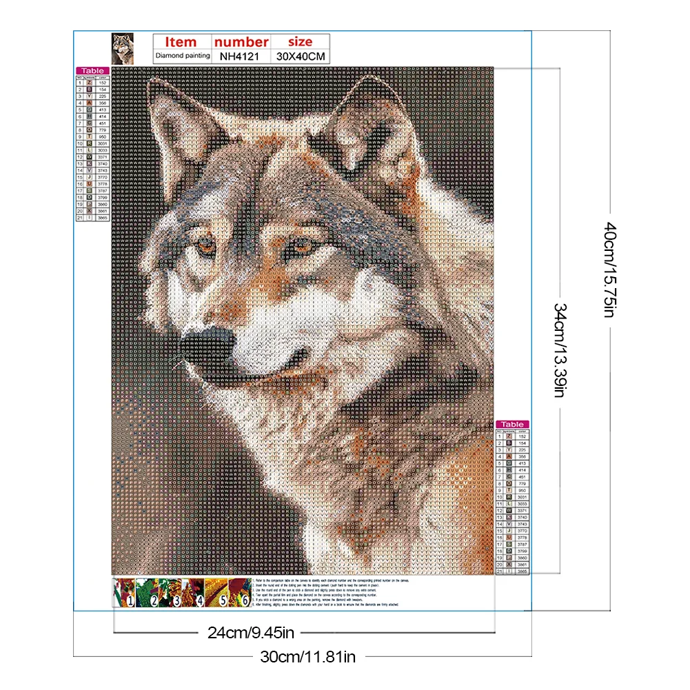 Diamond Painting - Full Round Drill - Wolf(Canvas|30*40cm)