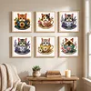 Stamped Cross Stitch Kit for Adults Cherry Blossom Flower Cup Cat 14CT 30x30cm tapestrymarket