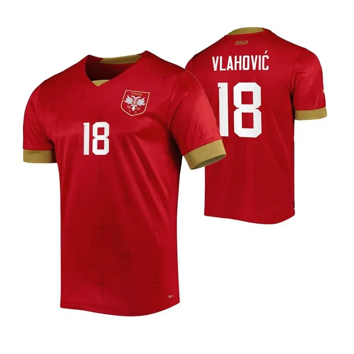 Serbien Dusan Vlahovic 18 Home Trikot WM 2022