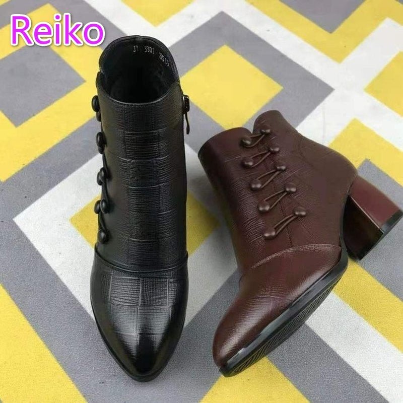 Women's winter Chelsea boots 2021 new retro and nude short boots  thick black western boots with root women's boot botines mujer
