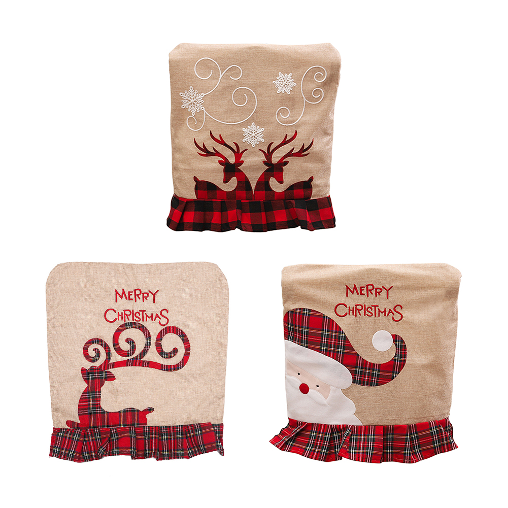 

Christmas Chair Cover Elk Old Man Xmas Back Seat Cushion Dining Table Decor, Old man's money., 501 Original