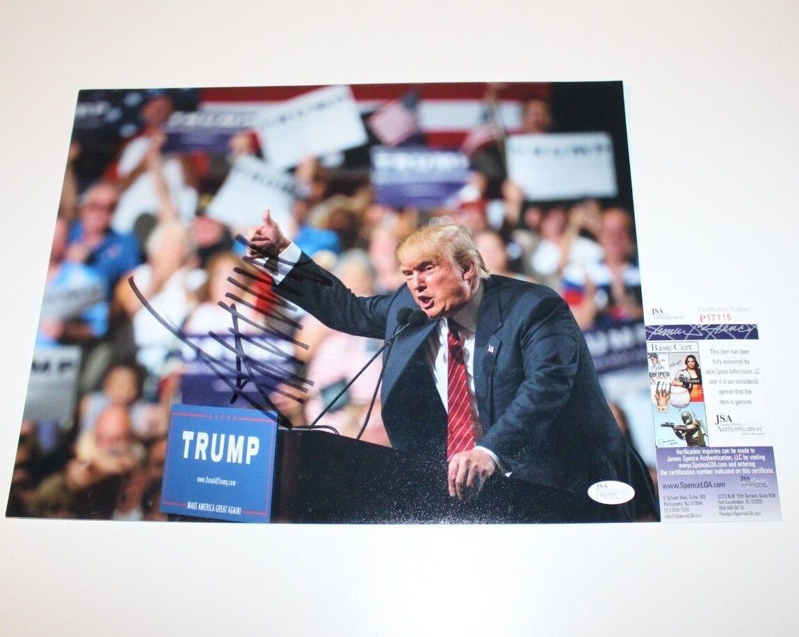 DONALD TRUMP SIGNED MAKE AMERICA GREAT AGAIN 11X14 Photo Poster painting W/COA PRESIDENT 2016