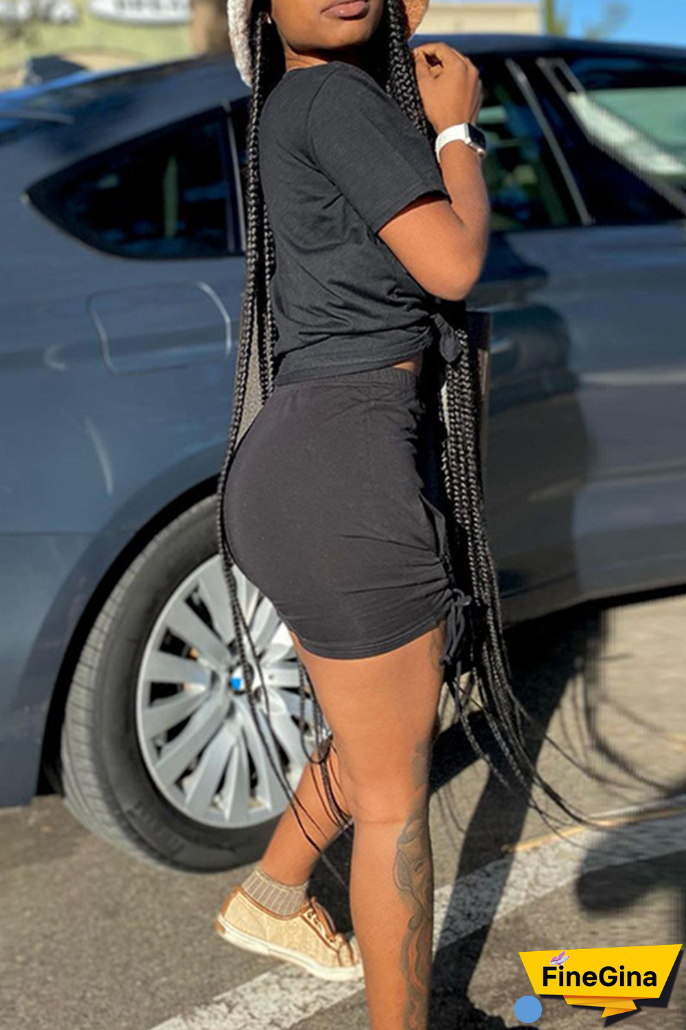 White Casual Street Print Patchwork Letter O Neck T-Shirts