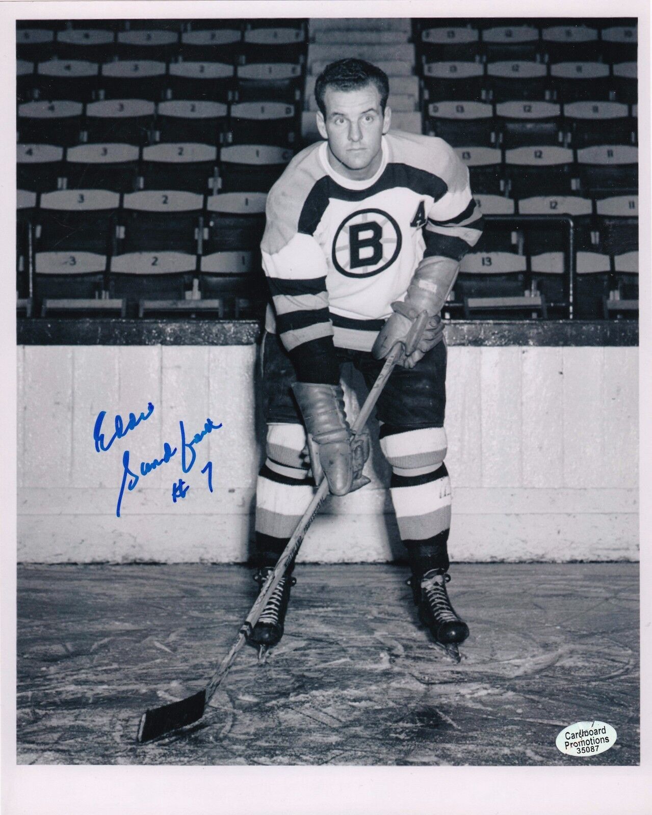 Eddie Sandford Boston Bruins Autographed 8x10 Hockey Photo Poster painting W/COA D LL