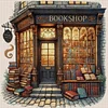 (US Only)Full Embroidery Eco-cotton Thread 11CT Counted Bookshop Cross Stitch Kit 50x50cm