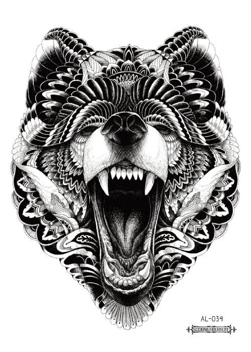 38 Kinds Adult Chest Back Tattoo Rose Flowers Mandala Totem Waterproof Temporary Body Art Sticker Disposable tatouage temporaire