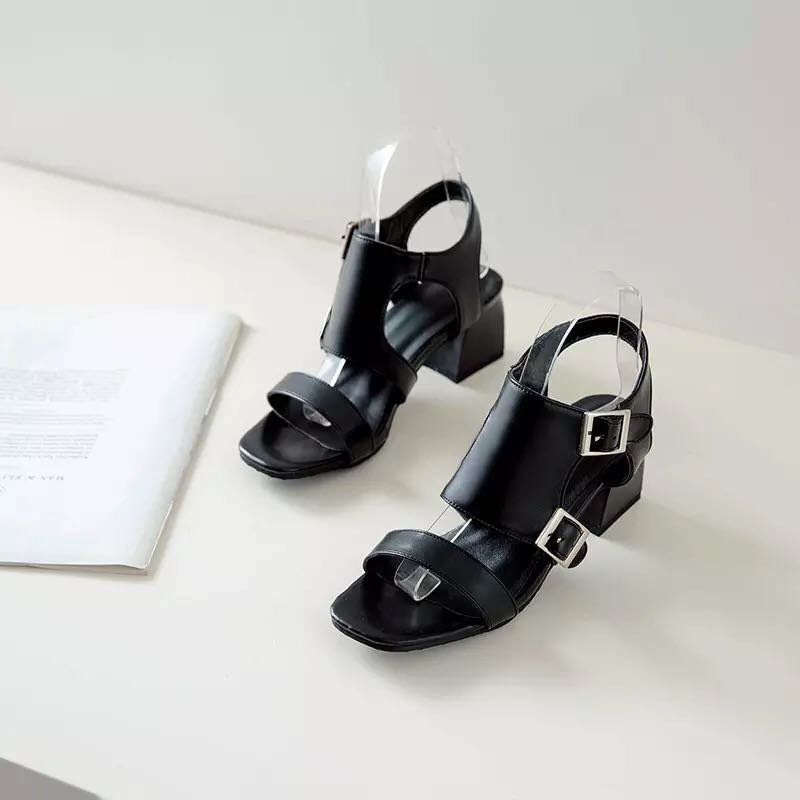 2022 Women Sandal Luxury Shoes Summer Open Toe Roman Med Trick Heels Slipper Designer Platform Dress Chaussure