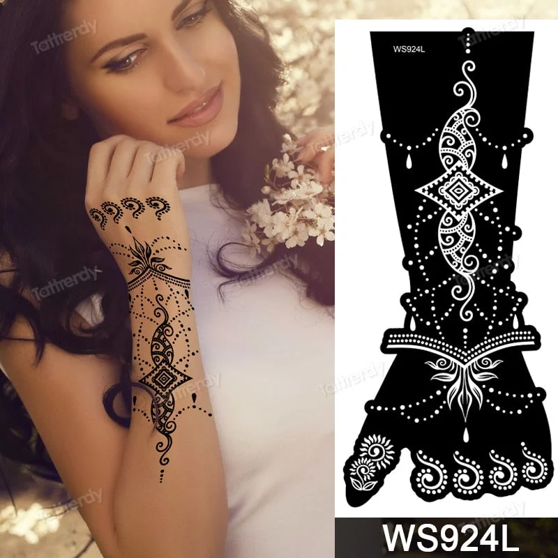 1 Sheet Flower Lace Henna Stencil Body Art Temporary Tattoo Sticker Airbrush Print Stencil Stamp Plates Template Mandala Wedding